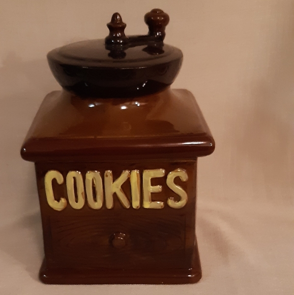 Kitchen Vintage 196s Hand Painted Clay Pottery Coffee Grinder Cookie Jar Poshmark